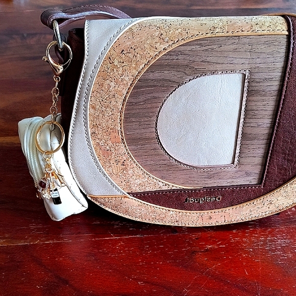 Mini Cream Vegan Leather Quilted Backpack Keychain. New - Picture 7 of 8